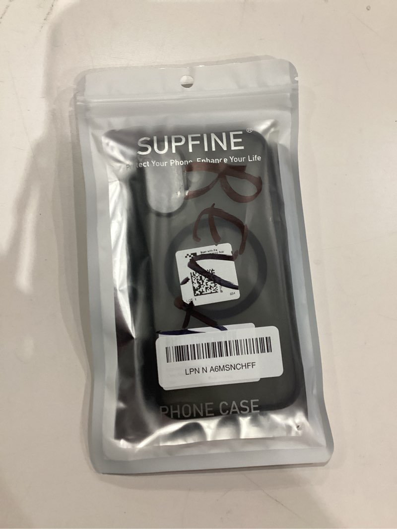 Condition photo showing New/Like New for SUPFINE Magnetic for iPhone 16 Case (Compatible with MagSafe) (Military Grade Drop Protection) Translucent Matte Shockproof with Anti-Fingerprint Phone Cover,Black Black iPhone 16