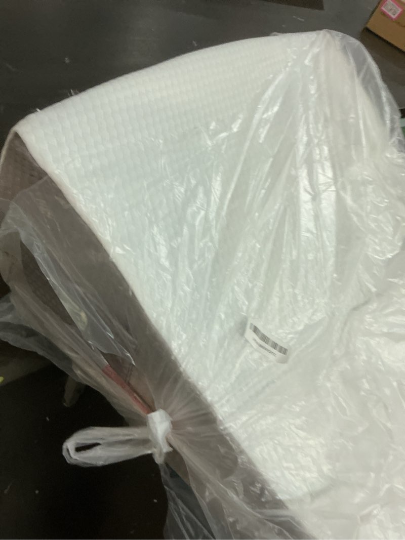 Condition photo showing New/Like New for bedluxe wedge pillow, 12 inch bed wedge pillow for headboard, pillow wedge for acid reflux relief, sleeping, after surgery, snoring, gerd, triangle pillow wedge - cooling memory foam top, white/grey 24*24*12 inch white grey