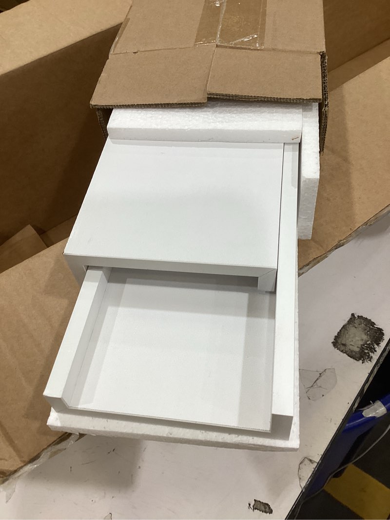 Condition photo showing Good Condition for white floating shelves for wall decor, long wall mounted storage shelf for bedroom, living room, bathroom, kitchen, nursery, display picture ledge shelf with lip set of 2-24 inches, white white 23.6in