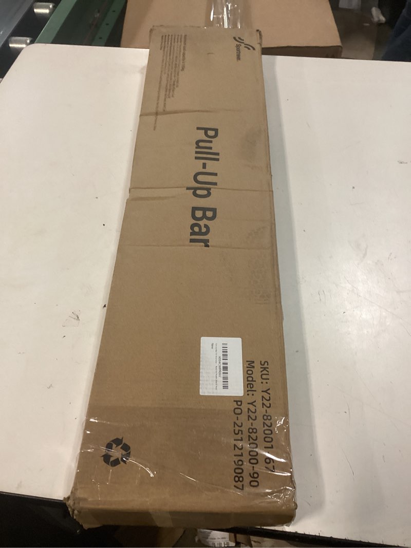 Condition photo showing New/Like New for pull up bar for doorway: sportneer strength training pull-up bars without screw - adjustable width locking mechanism chin up bar, thickened steel max limit 440 lbs upper body fitness pullup bars for home (black-red)