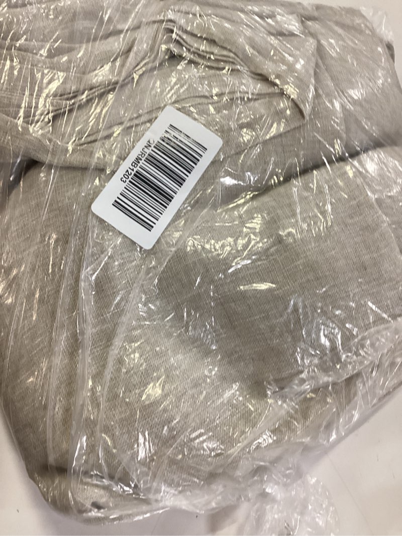 Condition photo showing Good Condition for european linen sheer curtain set (set of 2), 48x84, flax 1 panel