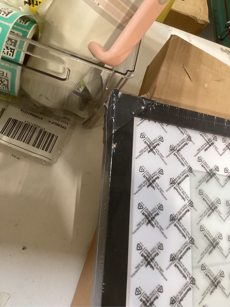 Condition photo showing Good Condition for wiscet 16x24 picture frame set of 3, display pictures 12x18 with mat or 16 x 24 poster frame without mat, wall gallery photo frames, black black 16x24