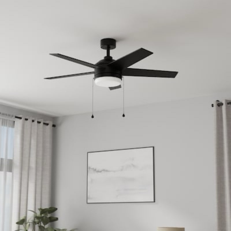  ((incomplete))harbor breeze sunport easy2hang 44-in matte black with matte blades led covered outdoor