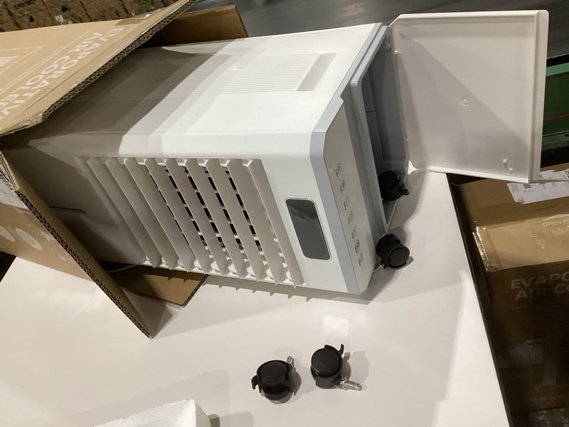 Condition photo showing As Is for windowless portable air conditioners fan, evaporative air cooler w/3 modes & 3 speeds, 12h timer for smart auto-off, 2-gal tank for 20h cooling,16ft remote,no hose needed,46db swamp cooler,not tested