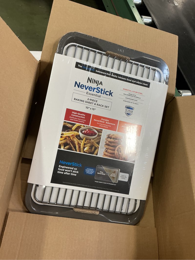 Condition photo showing New/Like New for Ninja B30017 Foodi NeverStick Premium 11 inch x 17 inch Baking Sheet, Nonstick, Oven Safe up to 500?F, Dishwasher Safe, Grey 11"x17" Cookie Pan