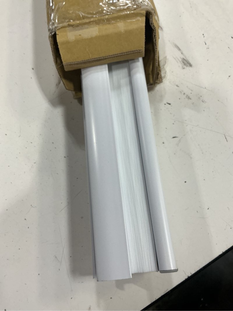 Condition photo showing As Is for dez furnishings cordless 1" light filtering pleated shade, fabric, 35.5" w x 48" h, white white 35.5"w x 48"h
