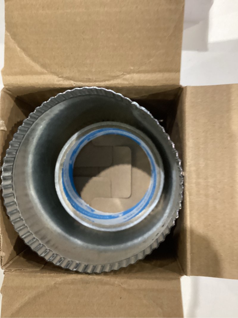Condition photo showing As Is for LEIFIDE 4" Vent Duct Extension Connector with Bead and Crimp, Galvanized Steel Dryer Vent Adapter, Diameter 4" X Length 5", Round Ventilation Systems Coupler Hose Pipe, Aluminum Foil Tape Included 4 Inch