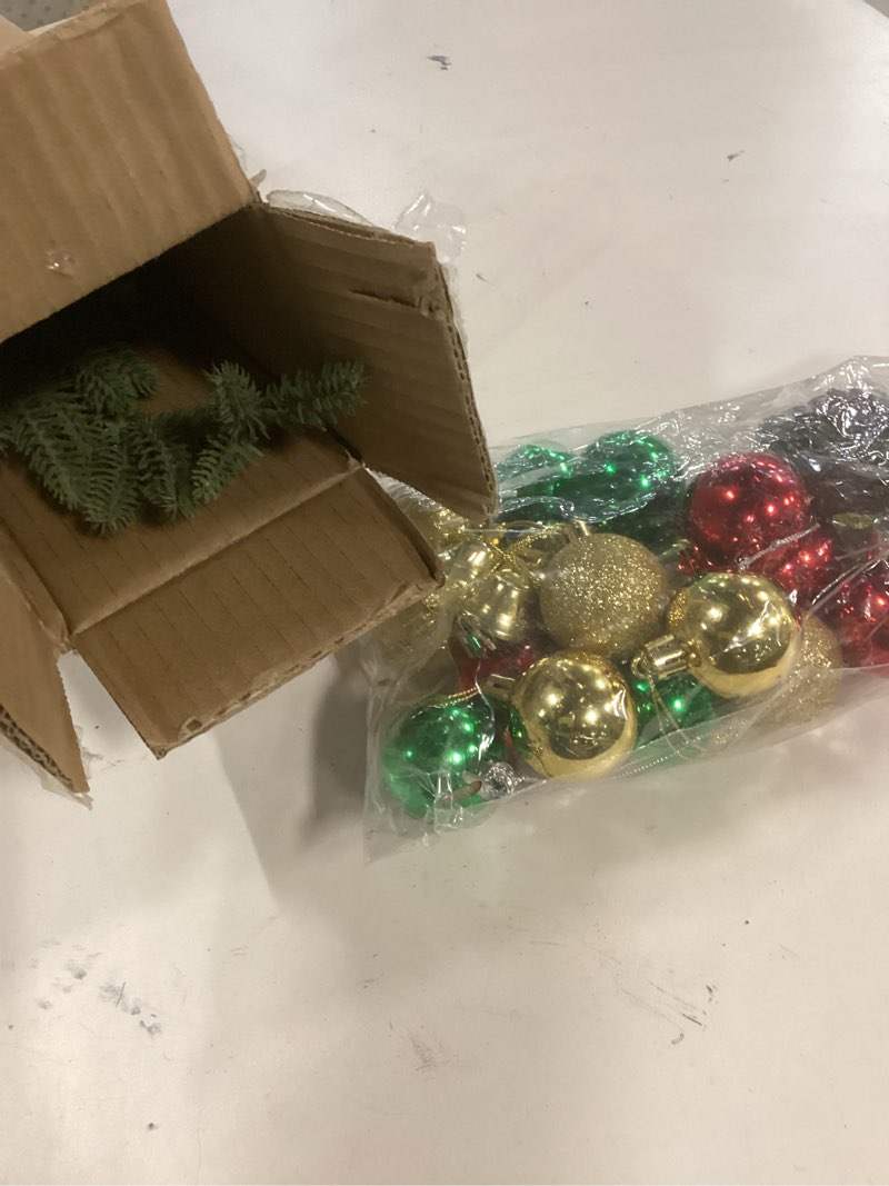 Condition photo showing New/Like New for 2FT Mini Christmas Tree,Tabletop Christmas Tree with 30 LED Lights - Timer & 26 DIY Ornaments,24 Inch Artificial Small Christmas Trees with PE Branch Tips & Base with Burlap,Xmas Decor for Home Indoor