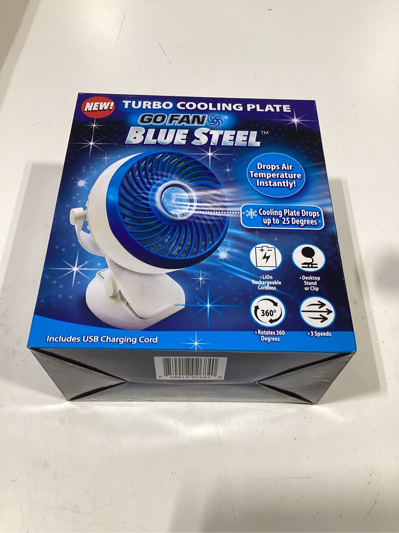 Condition photo showing As Is for go fan blue steel