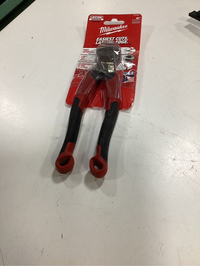 Condition photo showing As Is for 8 in. diagonal cutting pliers with comfort grip