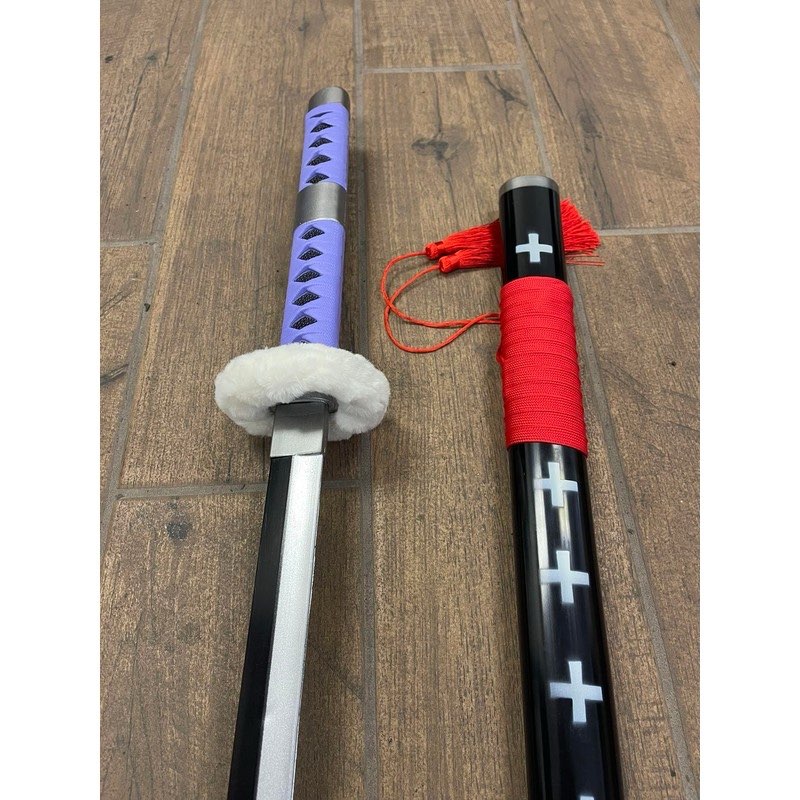 41" Anime Foam Sword Cosplay Samurai Sword Katana Weapon Blade Costum (Various Styles Available) (Law Purple)