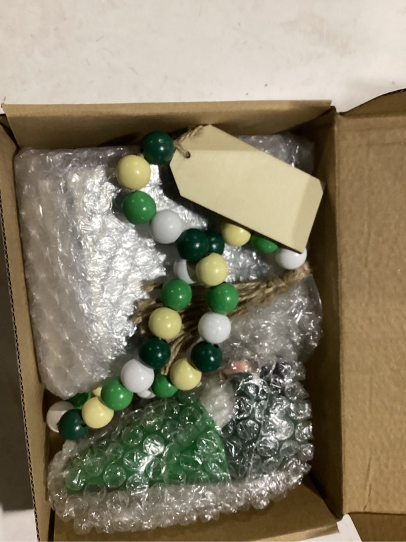 Condition photo showing New/Like New for St. Patrick's Day Decorations | 7PCS St. Patrick's Day Tiered Tray Decor | Luck Shamrock Wooden Signs Irish Decor | Green Gnomes Decorations for Home Table Shelf Party | Irish Gifts