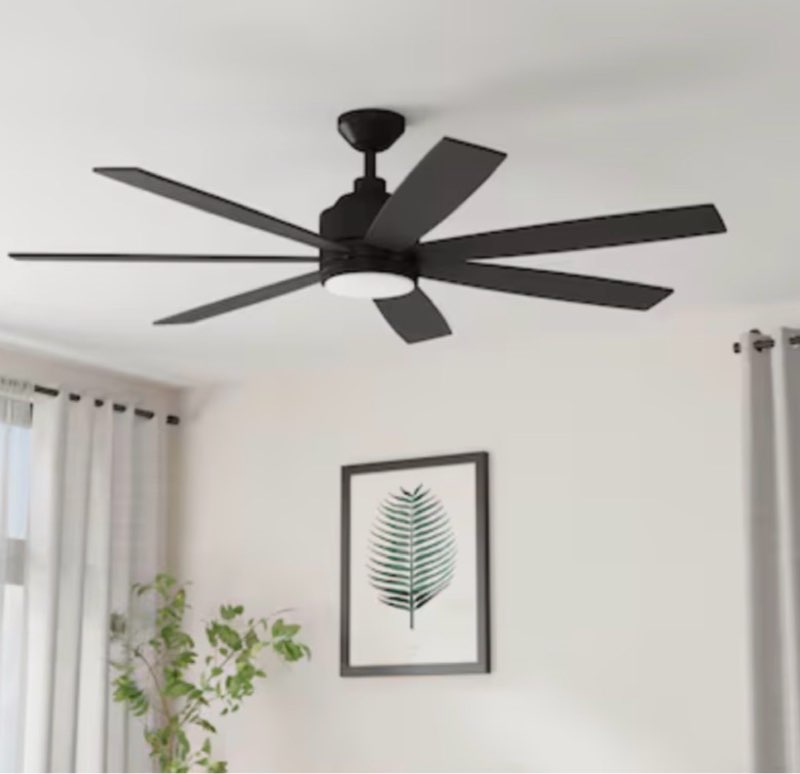 1k+ views last week harbor breeze cogdell 60-in matte black with black/auburn blades adjustable white led