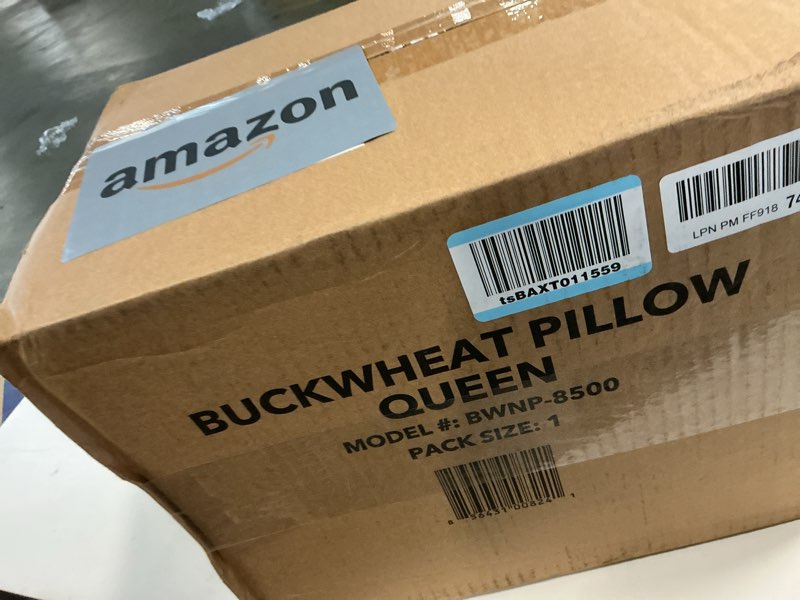 Condition photo showing New/Like New for Sobakawa Traditional Buckwheat Pillow Organic Cotton with Natural Technology for Cool Sleep, Neck Support for Back and Side Sleepers or as a Meditation Cushion, White (Queen)