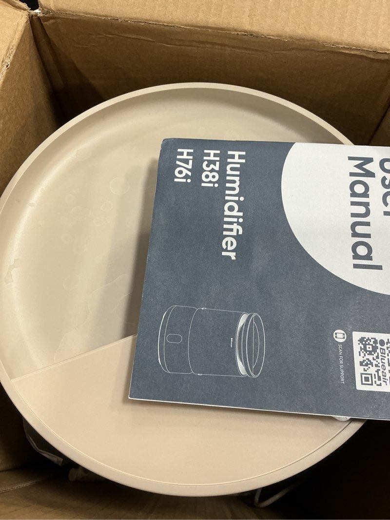 Condition photo showing As Is for BLUEAIR Room Humidifier - DreamWell - 48Hr Top-Fill Mist-Free InvisibleMist Technology Aroma Stone for Essential Oils and Soothing Mood Lighting - Quiet Operation for Bedroom and Home Use, Beige