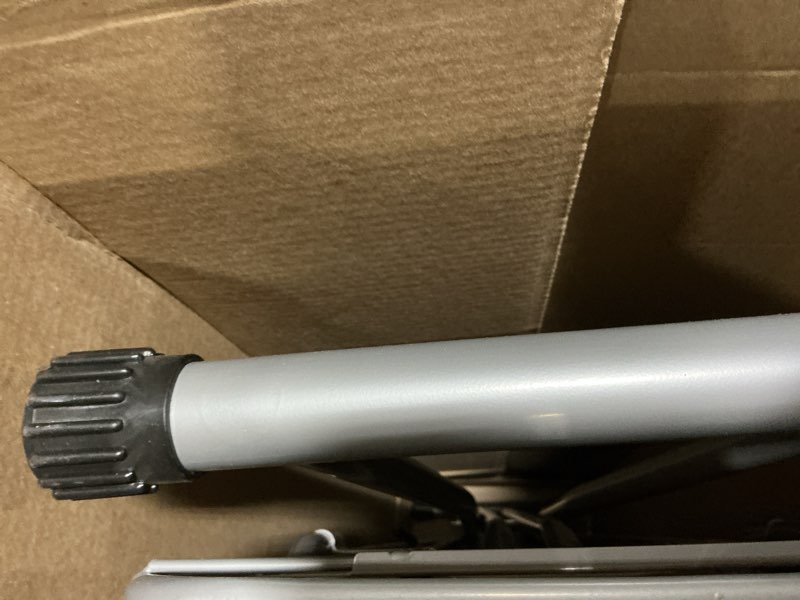 Condition photo showing As Is for Ironing Board, Heat Resistant Cover Iron Board with Steam Rest, Non-Slip Foldable Ironing Stand. Heavy Sturdy Metal Frame Legs Iron Stand(13 * 34 * 53 Inches) (Silver Gray)