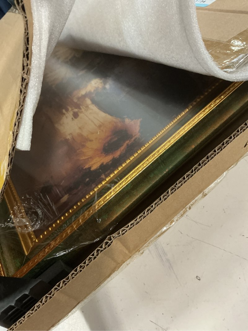 Condition photo showing Good Condition for 16x20 picture frame, hd real glass vintage 16x20 photo frame, 16 by 20 poster frame with gold vintage green texture border horizontal & vertical display for tabletop or wall decor (1 pack) vintage green 16x20