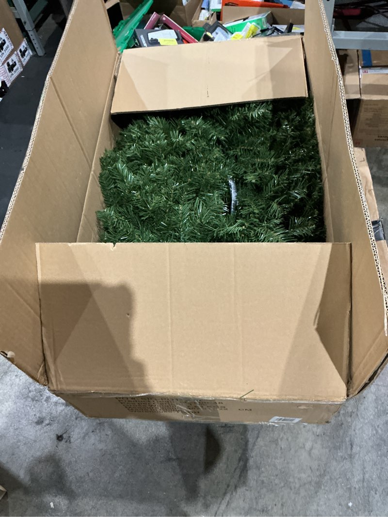 Condition photo showing Good Condition for 48in. large christmas wreath - artificial spruce wreath with 200 led lights and 702 realistic branch tips - indoor/outdoor christmas decorations for house, front porch, mantel, or wall by elf stor 48-inch