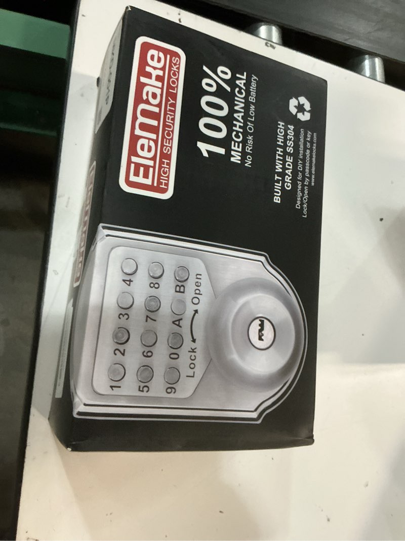 Condition photo showing New/Like New for keyless entry door lock deadbolt keypad mechanical stainless steel (pass code or key) 100% mechanical, no electronic silvery2