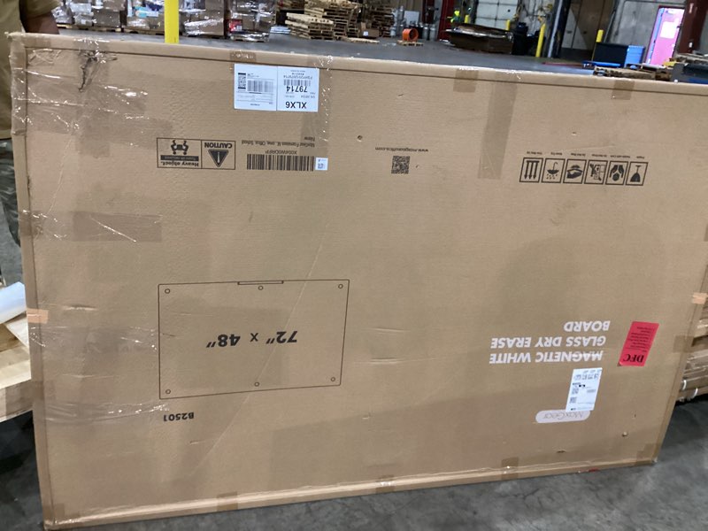 Condition photo showing New/Like New for maxgear glass whiteboard 72 x 48 inch, large tempered glass dry erase board 6 x 4 ft, frameless wall mounted magnetic whiteboard for office, conference room, classroom, team collaboration 72"x48"