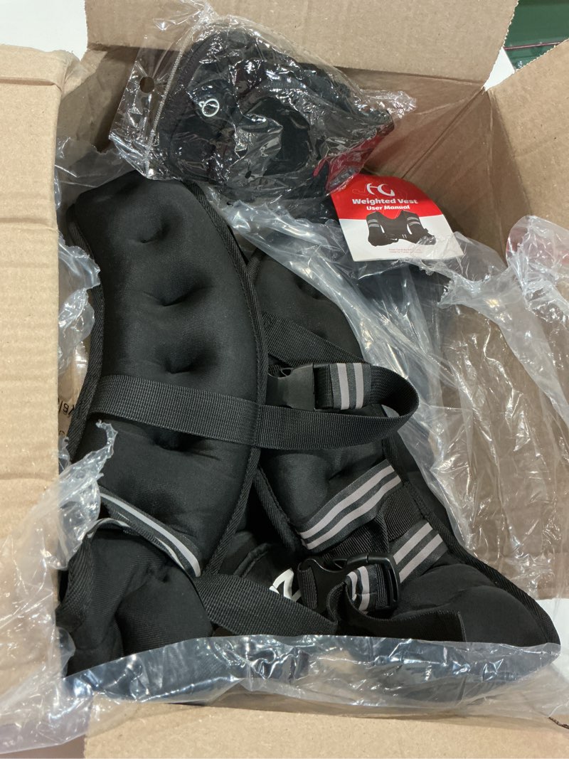 Condition photo showing Good Condition for classic x-shaped weighted vest - fixed weight 6 lb, black