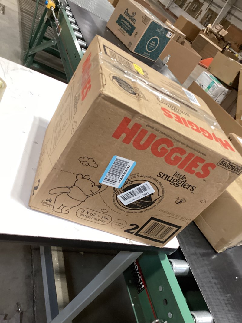 Huggies Size 2 Diapers, Little Snugglers Baby Diapers, Size 2 (12-18 lbs), 186 Count (3 Packs of 62)