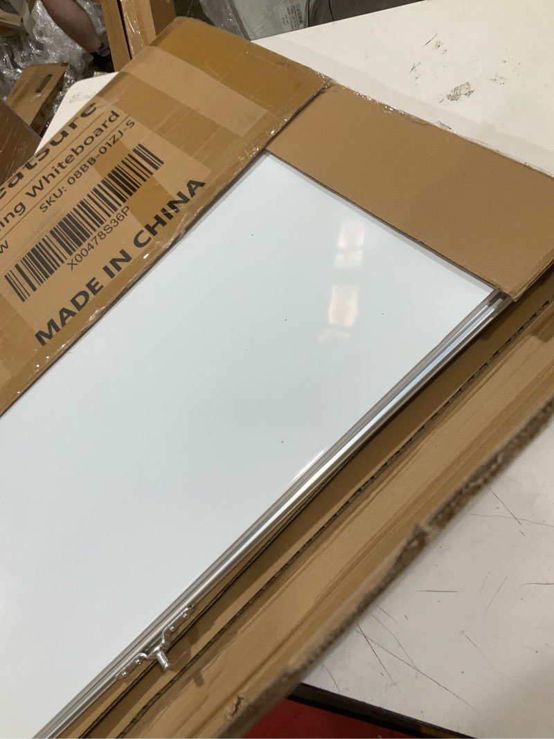 Condition photo showing Good Condition for large rolling whiteboard on wheels, 48" x 36" double-sided mobile white board with stand, 4' x 3' portable standing magnetic dry erase board easel for home office classroom school, silver 48"w x 36"h silver