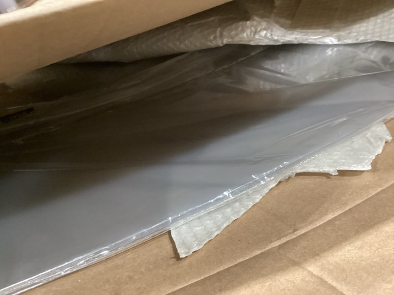 Condition photo showing As Is for high density polyethylene sheets hdpe plastic sheet board for diy, heavy duty industry, 1/8" thick,size 12" x 12", white color 1/8" x 12" x 12" white