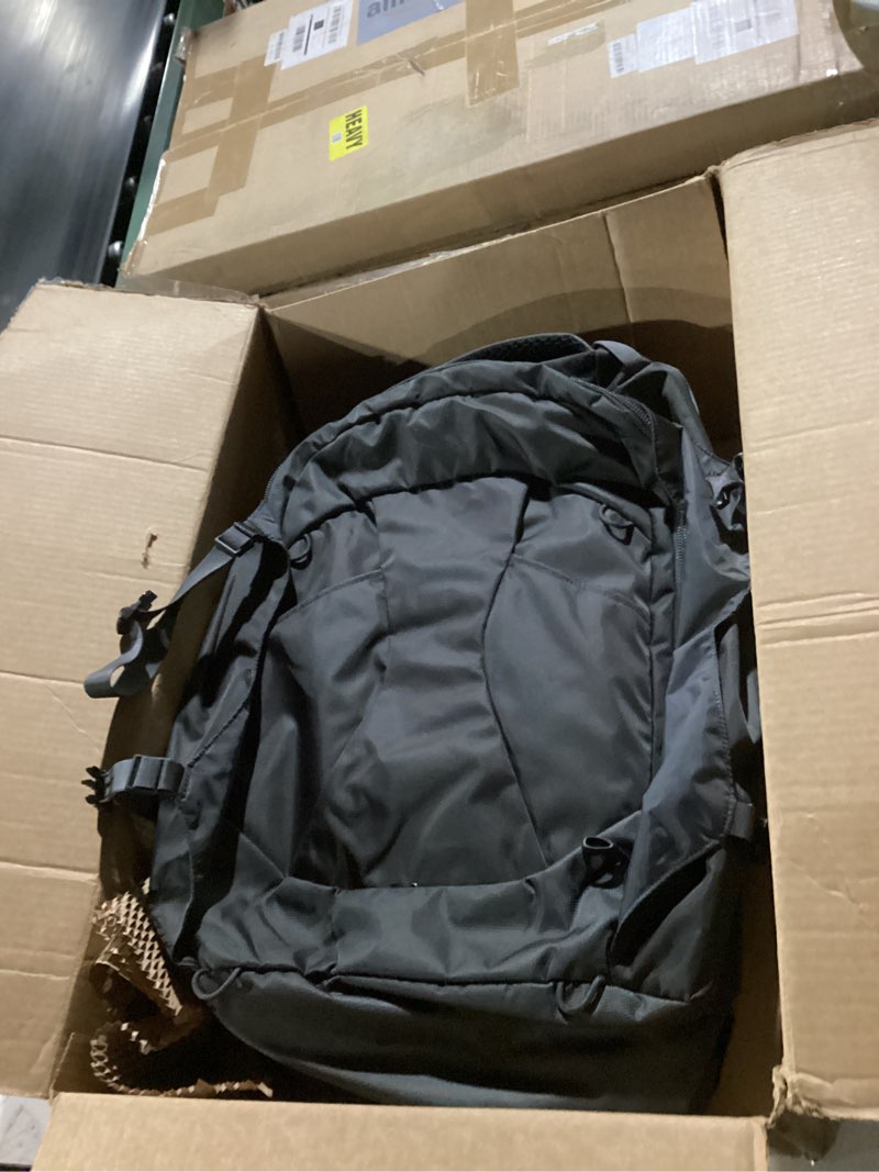 Condition photo showing As Is for amazon basics travel laptop backpack for 17 inch laptop, black 17"