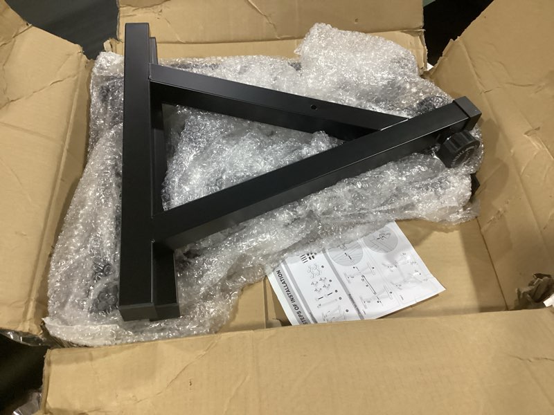 Condition photo showing As Is for liquid stands piano keyboard stand - z style adjustable and portable heavy duty music stand for kids and adults -fits 54-88 key electric pianos - sturdy musical keyboard stand (black)