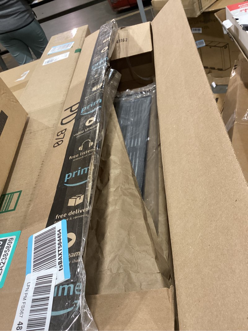 Condition photo showing As Is for Repa Market 20x4 Inch (Outer Dimensions) Scratch Resistant Black Air Vent Cover - Galvanized Steel Louvered Grill Cover with Mesh Screen/Wall, Ceiling Vent/HVAC Register - Indoor, Outdoor Ventilation 20" x 4" Black