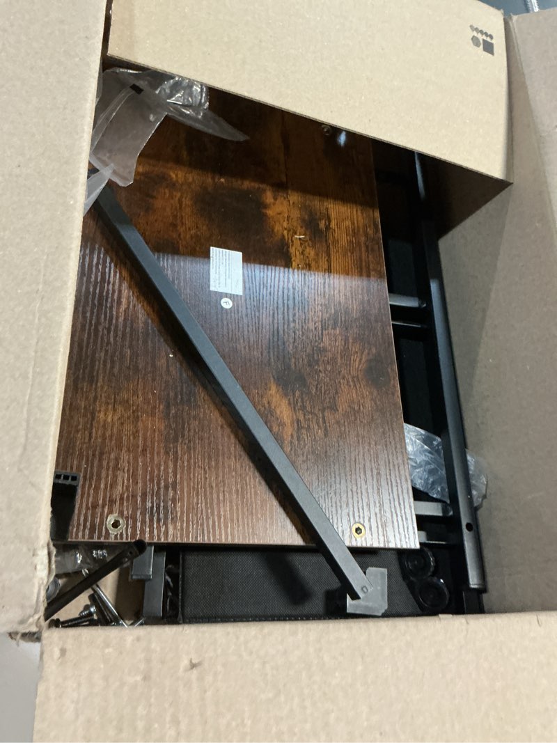 Condition photo showing As Is for DUMOS Nightstand Small Dresser with 2 Fabric Drawers Side Bedroom End Table Kids Bedside Storage Furniture for 20 inch Tall Night Stand for Closet, Entryway, College Dorm, Rustic Brown Rustic Brown (1p) 11.8"D x 18"W x 20"H (2 Drawers)