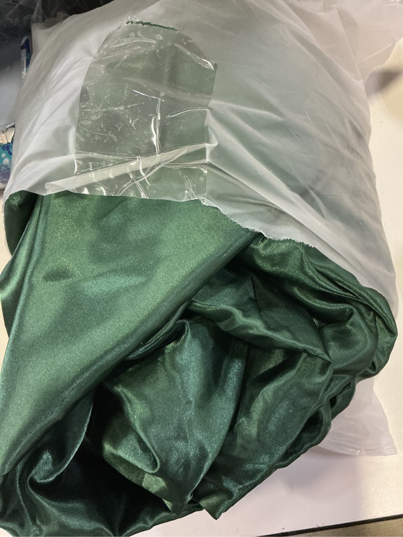 Condition photo showing As Is for vonty satin sheets extra deep pocket king size sheets - cooling & silky satin king sheets set with 18-24 inch deep pocket, forest green satin bed sheets fit up to 24" deep matress - 4 piece