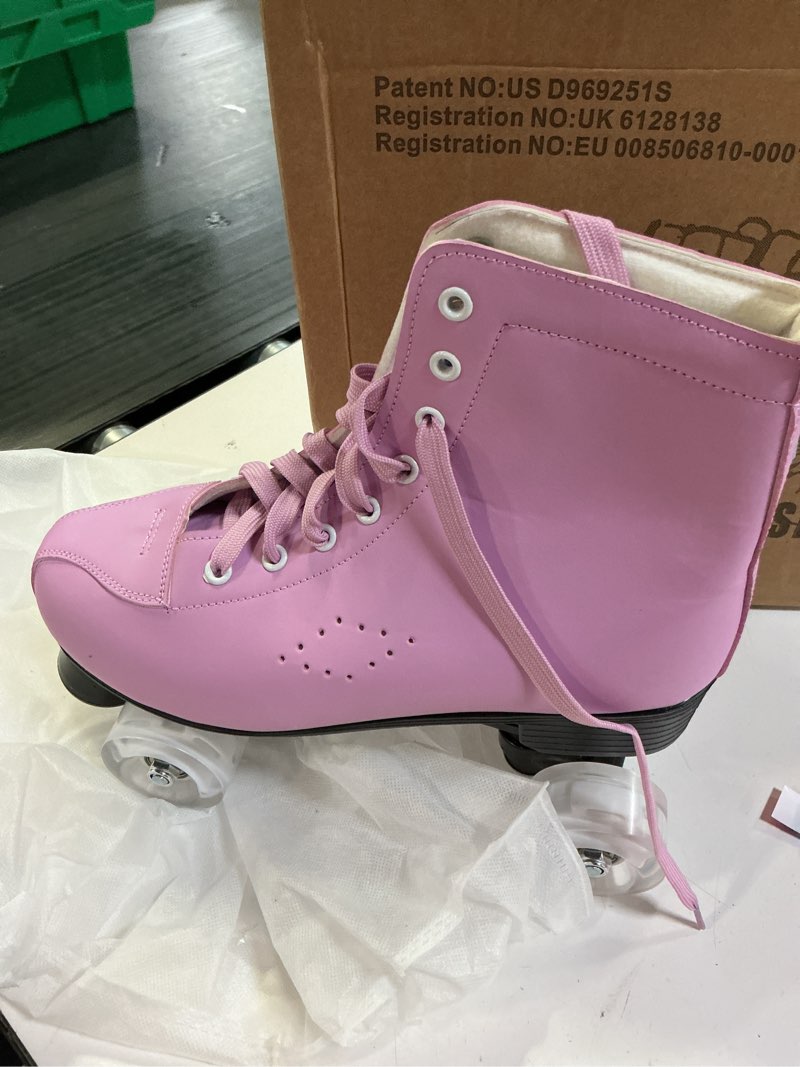 Condition photo showing Good Condition for eonroacoo pink roller skates for women girls, adult light up quad skates(women 8.5/men 7)
