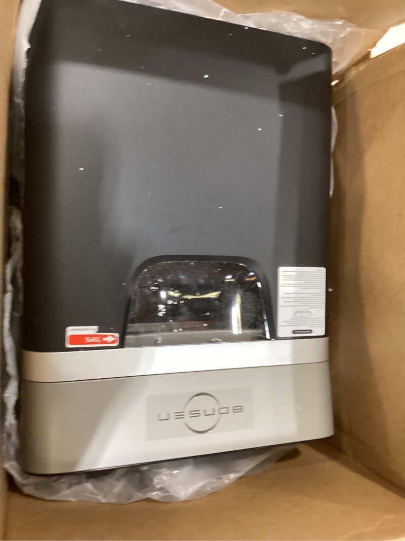 Condition photo showing As Is for bonsen 14-sheet paper shredder for home office, heavy duty cross cut shredder with 5.3 gal pullout bin, quiet shredder for cds/credit card/staple, p-4 security, anti-jam system 14-sheet cross cut