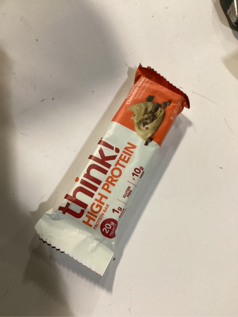 Condition photo showing Good Condition for think! Protein Bars, High Protein Snacks, Gluten Free, High Fiber, Peanut Butter Chocolate Chunk, 10 Count Peanut Butter Chocolate Chunk 10 Count (Pack of 1) (  Best by 07 Jan 26 )