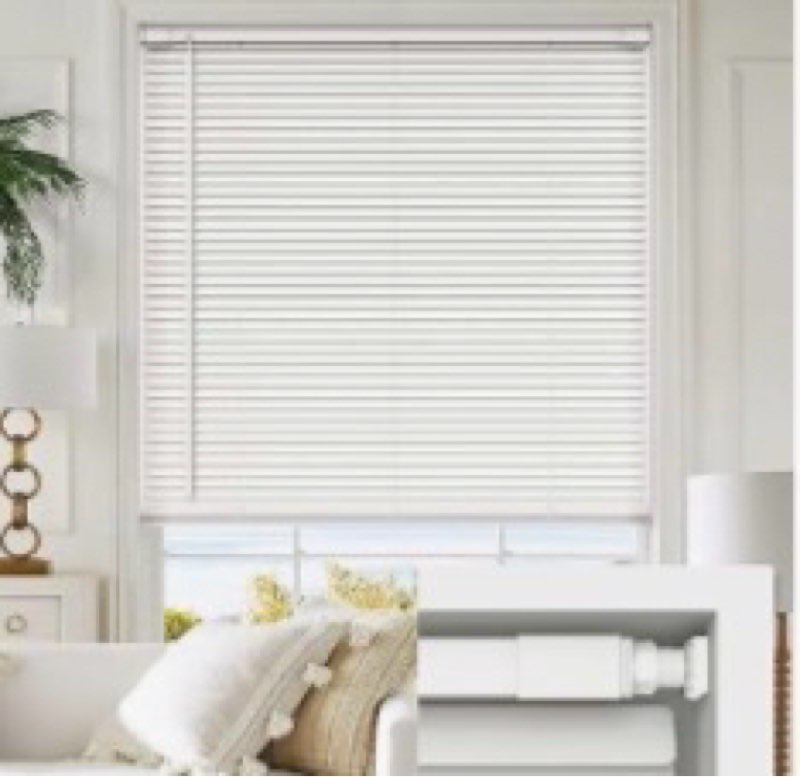 LazBlinds No Tools No Drill Cordless Aluminum Mini Blinds, 100% Privacy S-Curve Blinds for Windows, 
