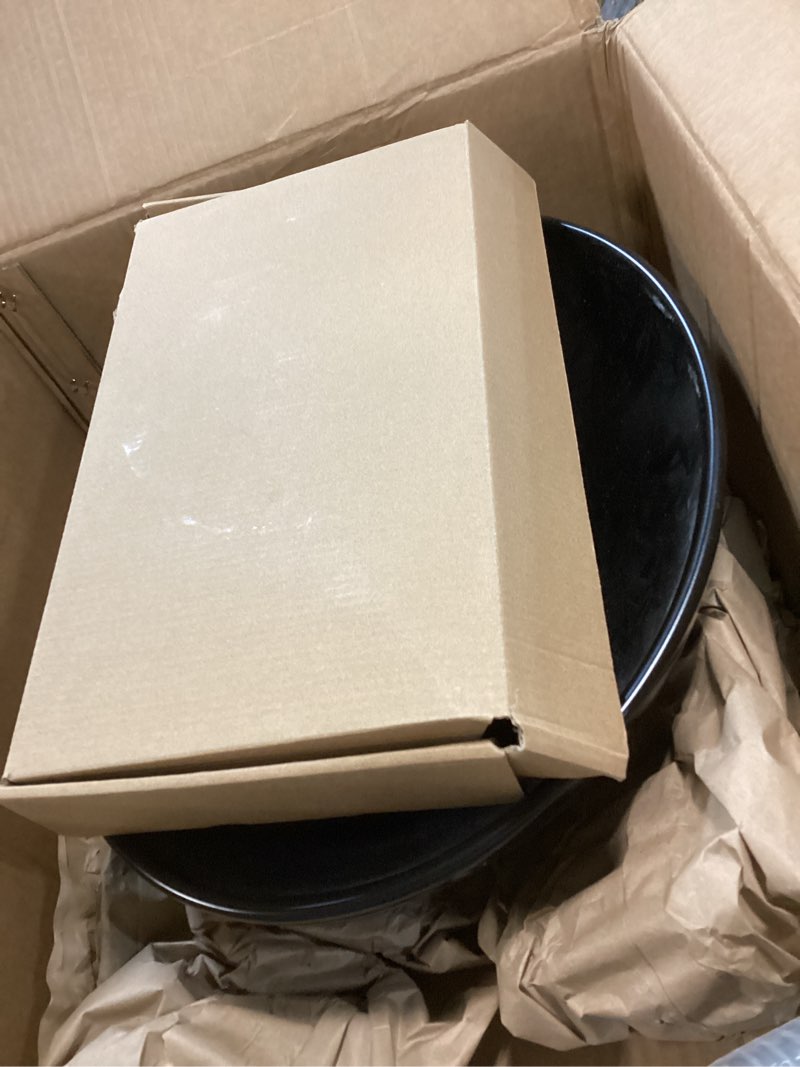 Condition photo showing Good Condition for Black Oval Bathroom Sink with Faucet and Drain Combo-Bokaiya 16x13 Matte Black Vessel Sink Above Counter Oval Porcelain Ceramic Bathroom Vessel Sink Art Basin, Faucet Matching Pop Up Drain Combo