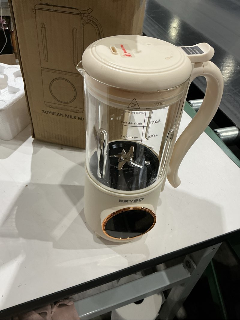 Condition photo showing Good Condition for kryso 48oz 8-in-1 nut milk maker machine, automatic kitchen appliance with milk frother | almond, soy, oat & plant-based drinks | self-cleaning, keep warm, juice & soup maker