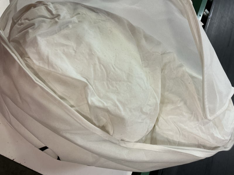 Condition photo showing As Is for lightweight luxe goose down comforter, full/queen, white