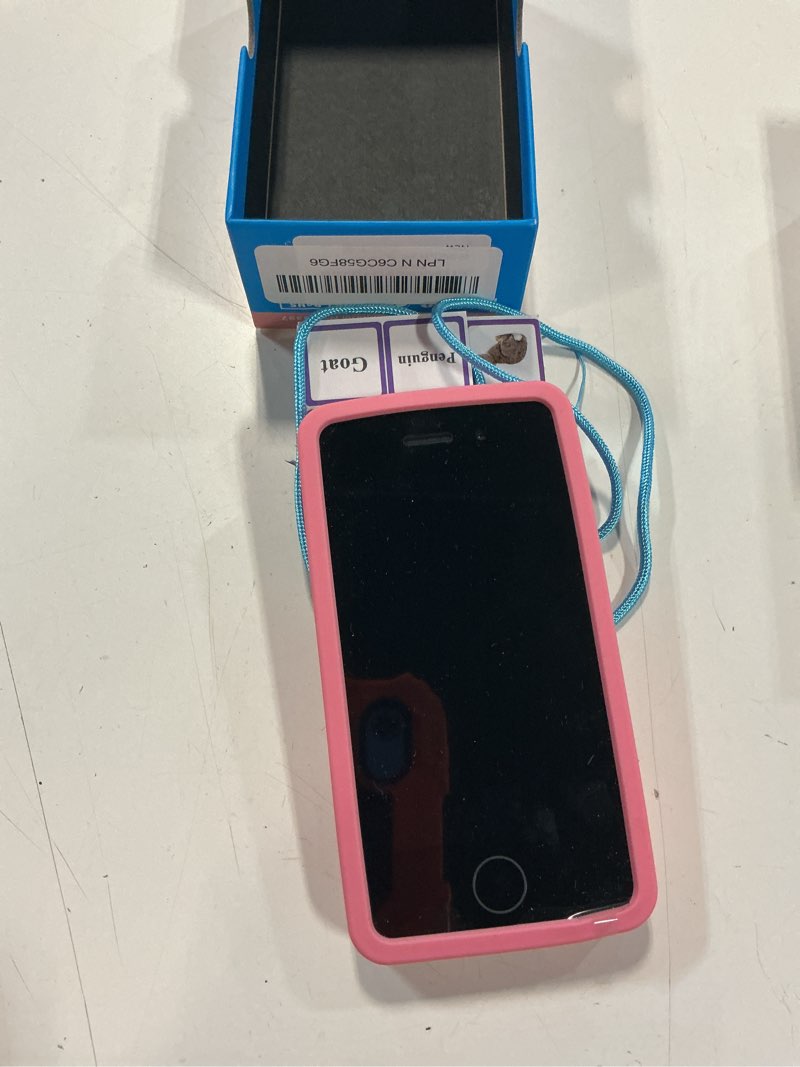 Condition photo showing As Is for 3.97" touchscreen kids toys smart phone, kids phone with games & dual camera, toddler toys phone, boys and girls learning toy phone for 3-9 years old (pink) pink 3.97" touchscreen