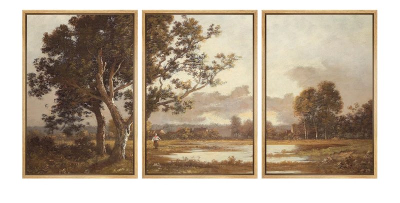 \\\" Rural Idyll Lakeside Trees And Pastoral Landscape Nature Wildernes 36" H x 24" W