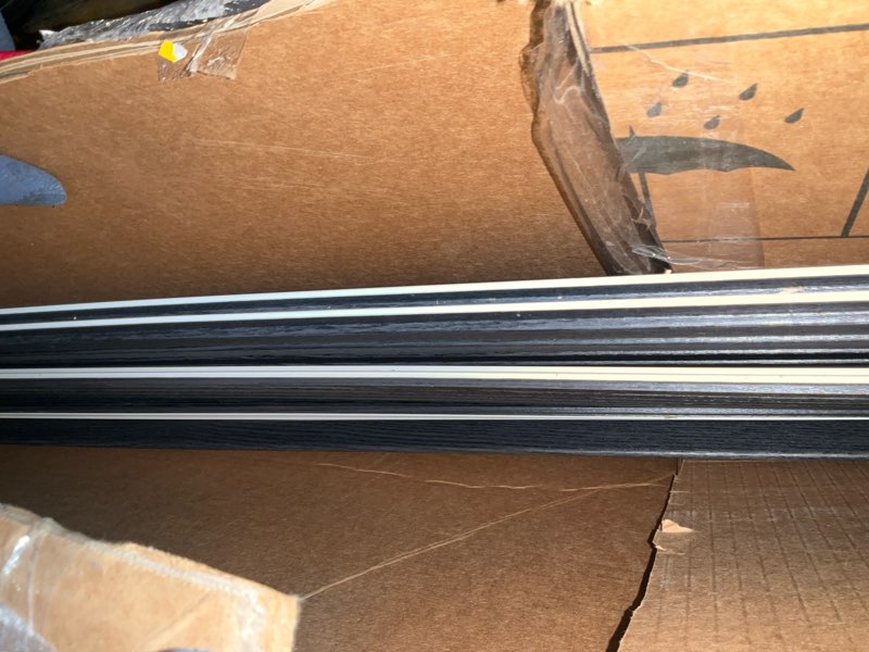 Condition photo showing As Is for wpc slat wall panels 8 pack 96" x 6", waterproof fluted wall paneling, accent 3d wall panel for wall decor, bathroom, bedroom, office - low grille black (cover approx.32 sq.ft) 96 x 6 inch black