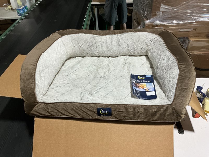 Condition photo showing Good Condition for serta orthopedic quilted couch dog bed for pets – desert sand (x-large)