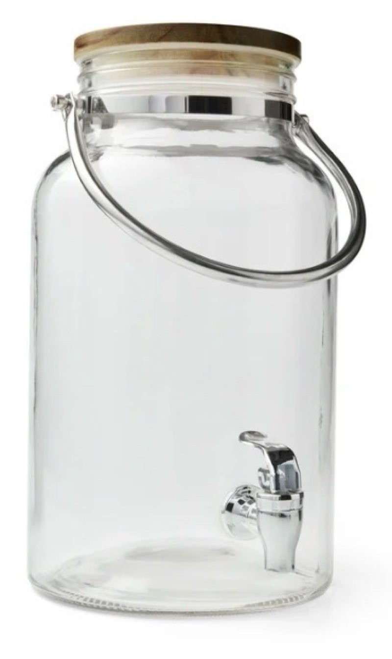 better homes & gardens glass 1.5 gallon beverage dispenser with wood lid
