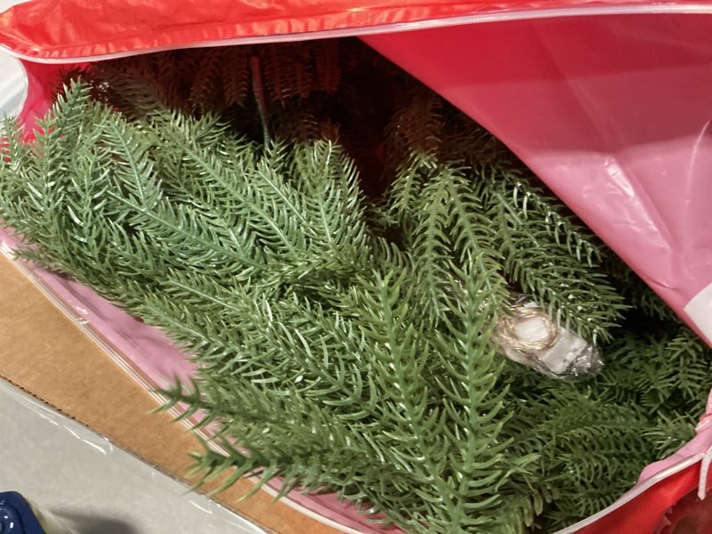 Condition photo showing As Is for Premium 30% Fuller 2Pack 6 Ft Artificial Norfolk Pine Garlands with Lights, Real Touch Winter Pine Garland, for Staircase, Table, Mantle, Wall, Indoor, Outdoor Christmas Decorations, Flower Arranging With lights 6Ft?2 Pack?