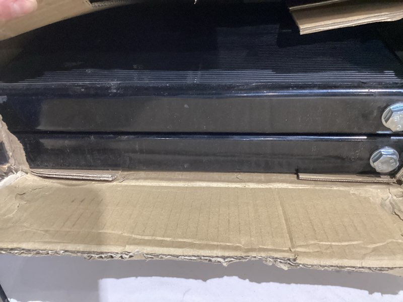 Condition photo showing As Is for VIVOHOME 1100 LBS Motorcycle Lift Scissor Jack, Wide Deck Hoist Stand, Height Adjustable Center Stand with Crank, Steel Lift for Cruiser, Dirt Bike, ATV - Black