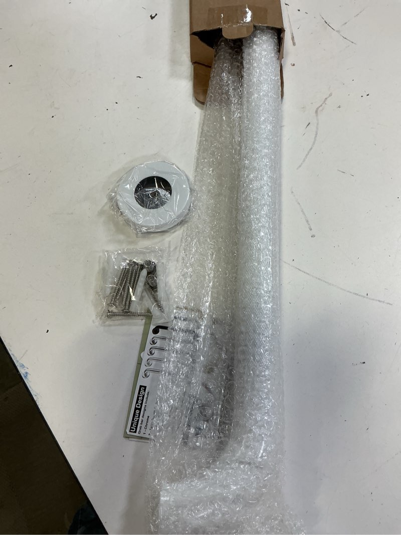 Condition photo showing New/Like New for oil rubbed white shower grab bars 24 inch w/anti-slip knurled grip, imomwee stainless steel wall mount bathroom safety balance handrail, handicap elderly senior assist textured grab bar handle 24 inch white with knurled grip