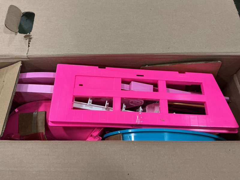 Condition photo showing Good Condition for Barbie Dreamhouse, Pool Party Doll House with 75+ Pieces and 3-Story Slide, House Playset, Pet Elevator and Puppy Play Areas