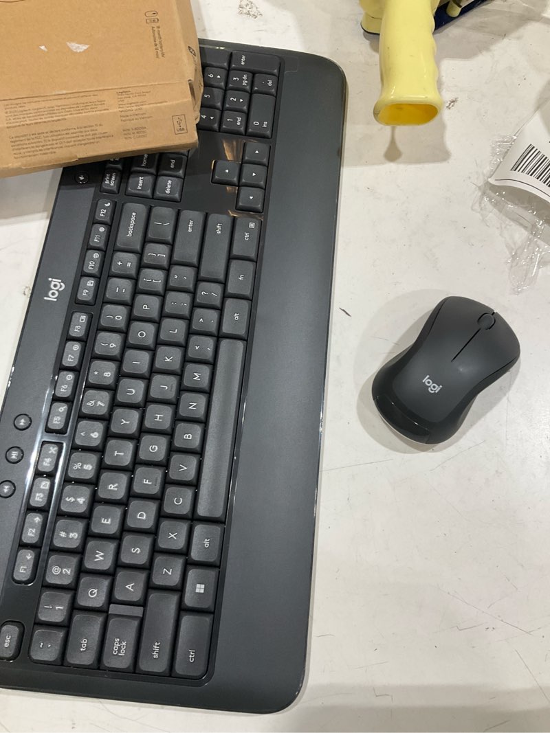 Condition photo showing As Is for logitech mk540 advanced wireless keyboard and mouse combo for windows, 2.4 ghz unifying usb-receiver, multimedia hotkeys, 3-year battery life, for pc, laptop